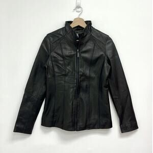 Vintage leather biker jacket dkny - Gem
